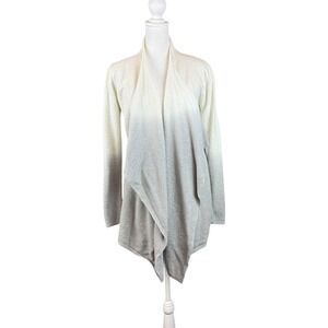 Barefoot Dreams Cardigan Womens S M Bamboo Chic Lite Ombre Grey Cream Weekend